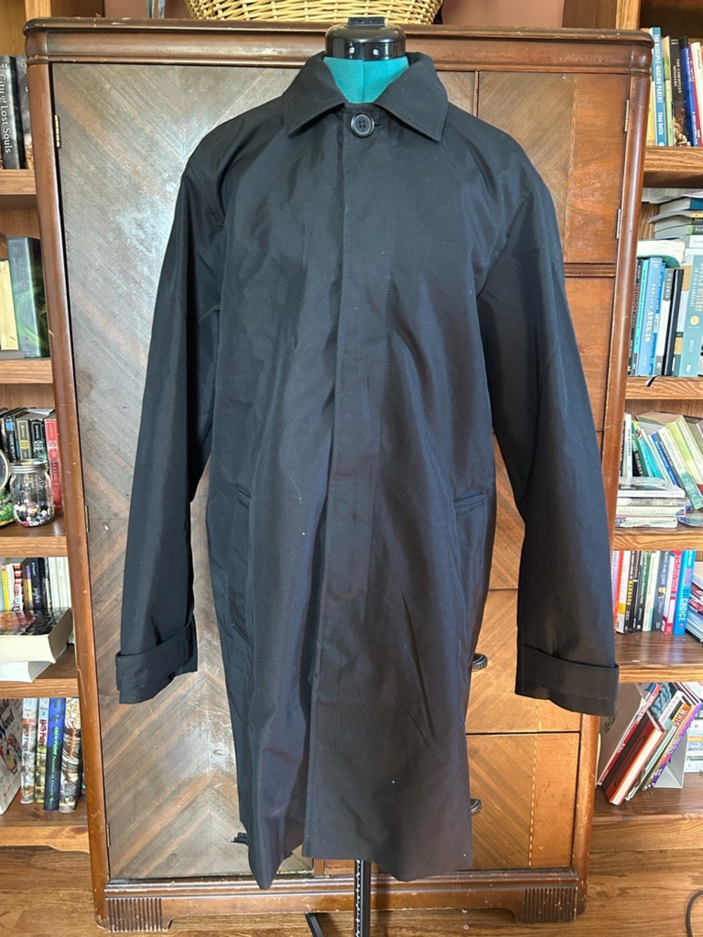 New-with-Tags Banana Republic Black Trench Coat - Picture 6 of 6